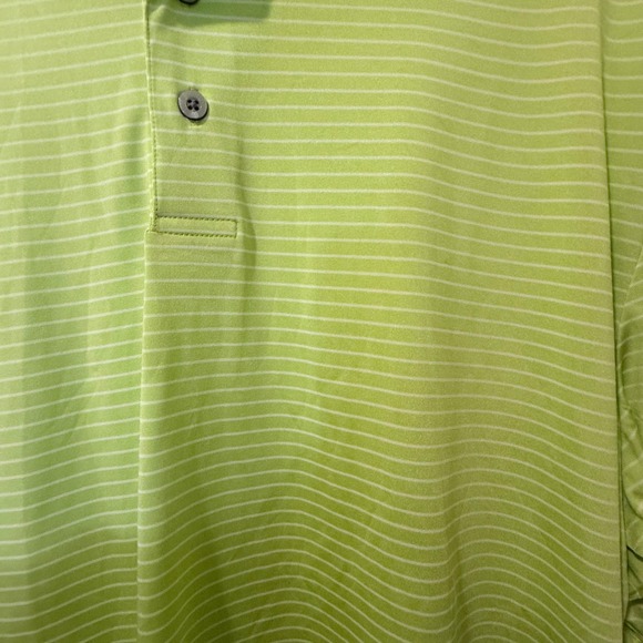 PGATOUR Mens Performance Large Stripe Golf Polo Shirt Lime Green Large - Picture 2 of 4
